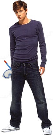 Snorkeling in jeans and T-shirt