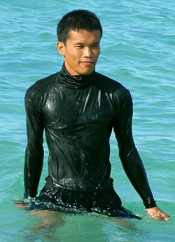Black swim shirt by Alder